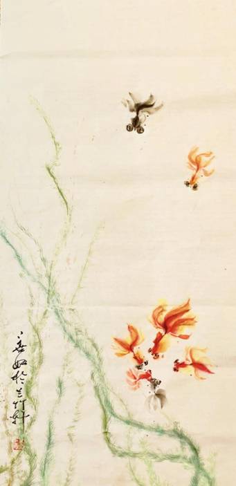 16水墨画《团圆》139X69cm,作于2018年12月