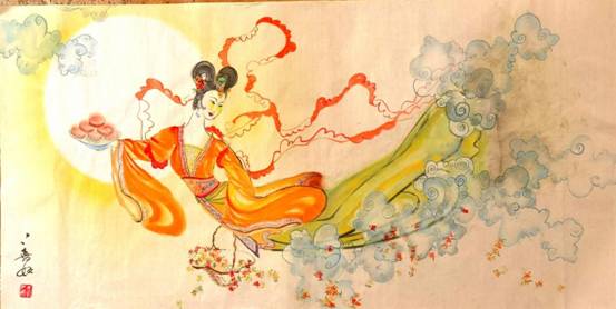 8《嫦娥印象》137X69cm,于2020年9月中秋之际