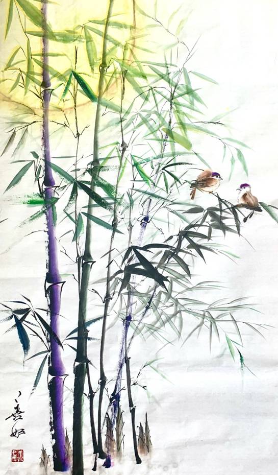 13水墨画《东方吹来满眼春》127X69cm,作于2020年2月