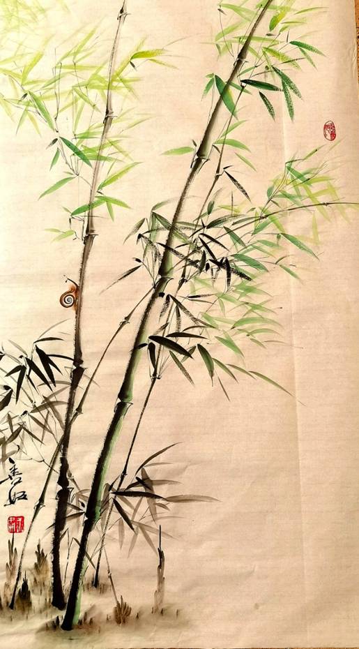 11 2020年12月《春竹》130X69厘米